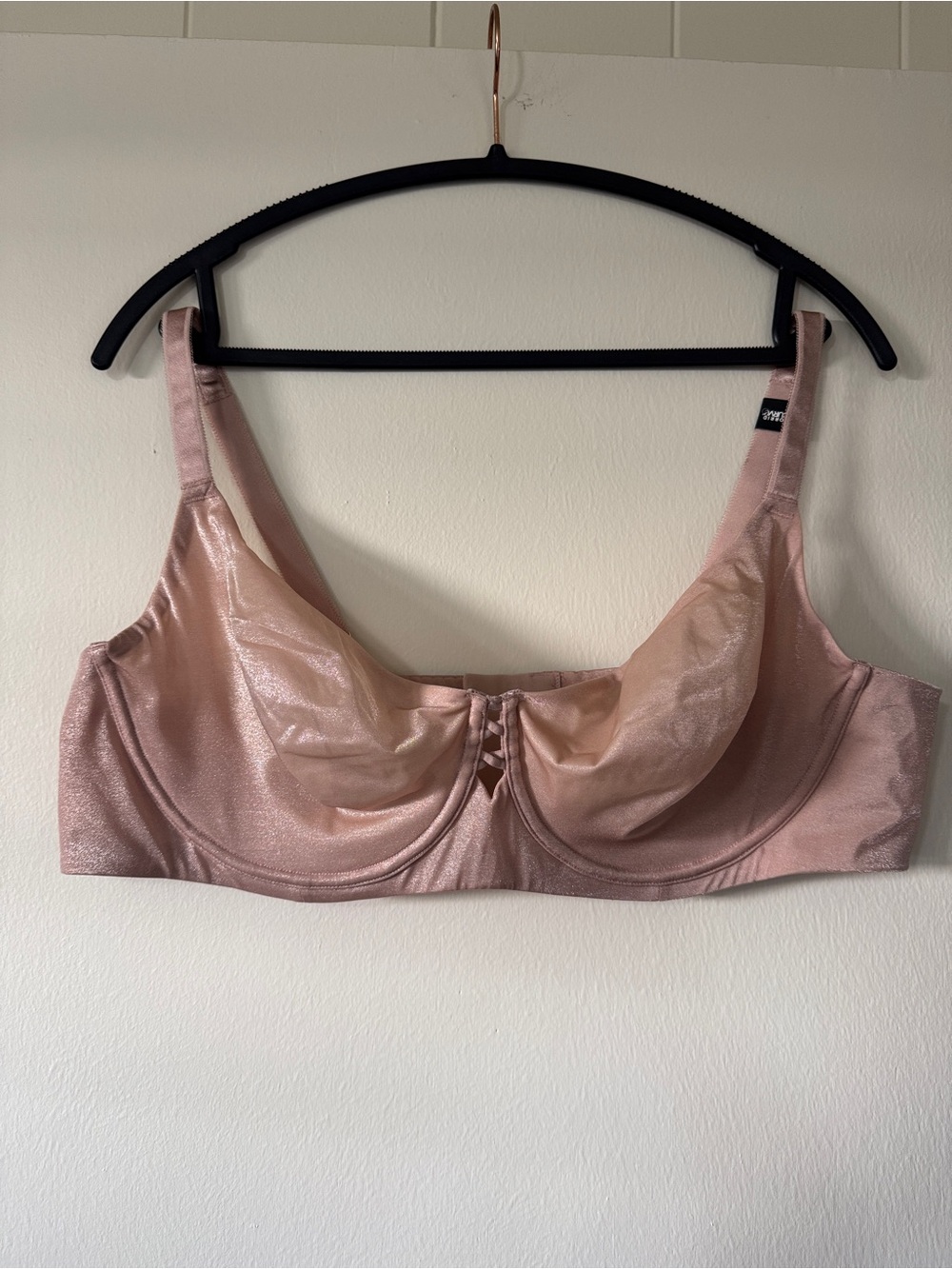 Torrid Shimmery Blush Pink Underwire Satin Denim Bra